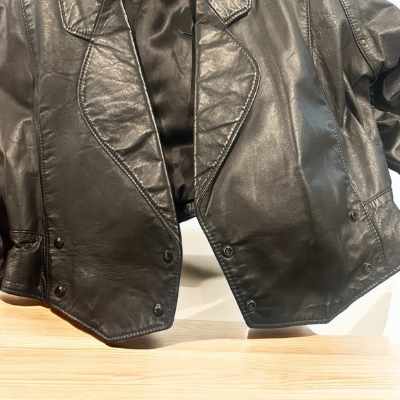 REED SPORTSWEAR LEATHER MOTORCYCLE RIDING JACKET WOMENS SZ MEDIUM BLACK MOTO - Picture 4 of 10